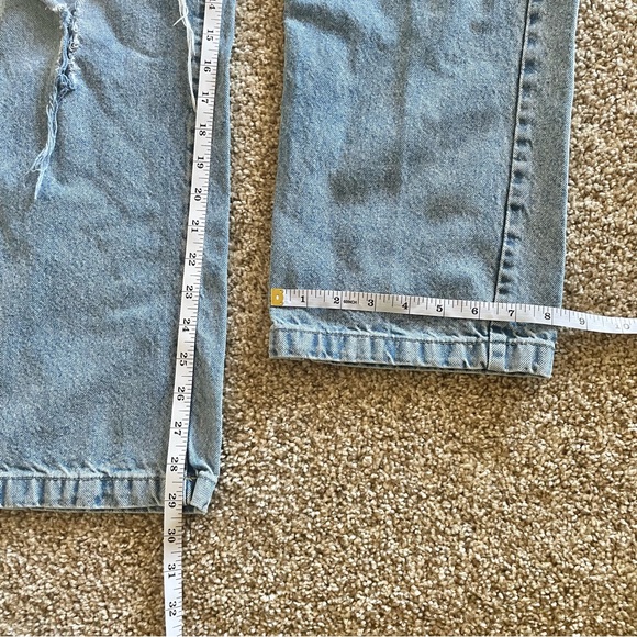 Cotton On Low Rise Straight Jeans Women’s Size 4 (26) Blue Light Wash Ripped Y2K - Picture 11 of 14